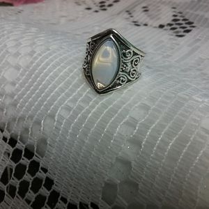 Silver Plated Moonstone Size 8
